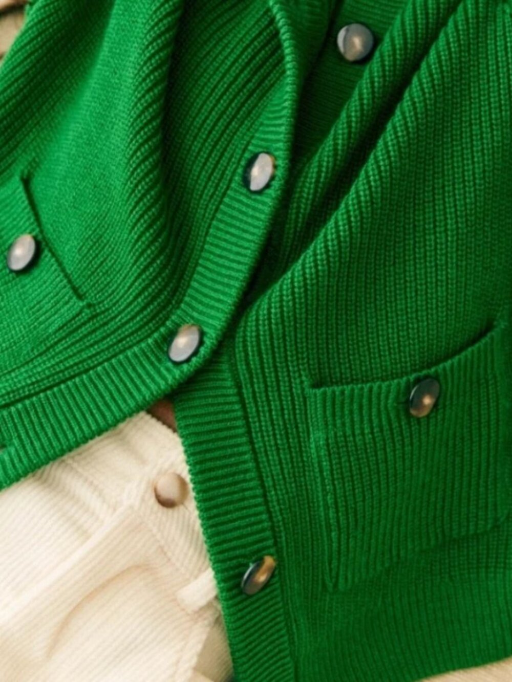 Sézane Madeline Cardigan | Green - Picture 3 of 16